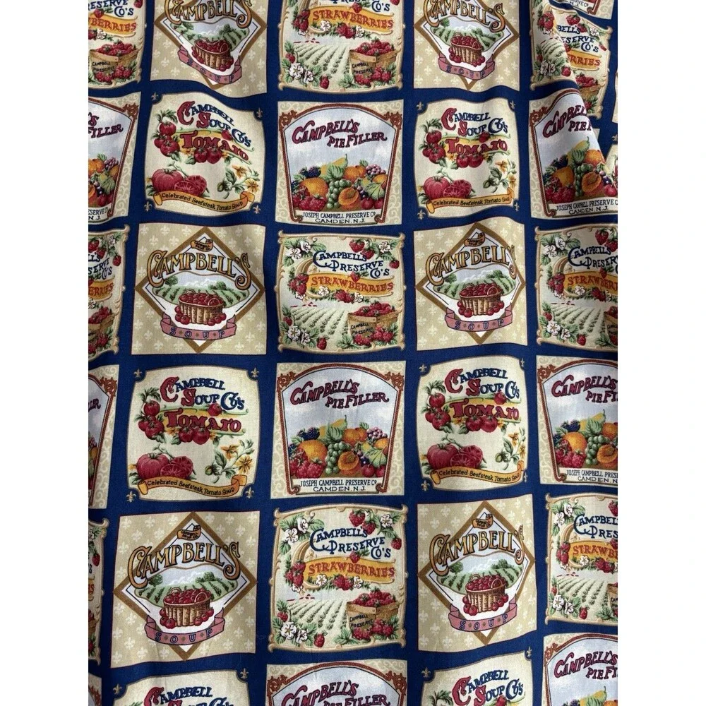 VTG 2001 Campbell Soup Labels Concord Fabrics Cotton Fabric (78x42) 2+ Yards